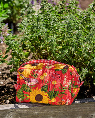 Autumn Sunflowers - Quilted Pouch - Orange