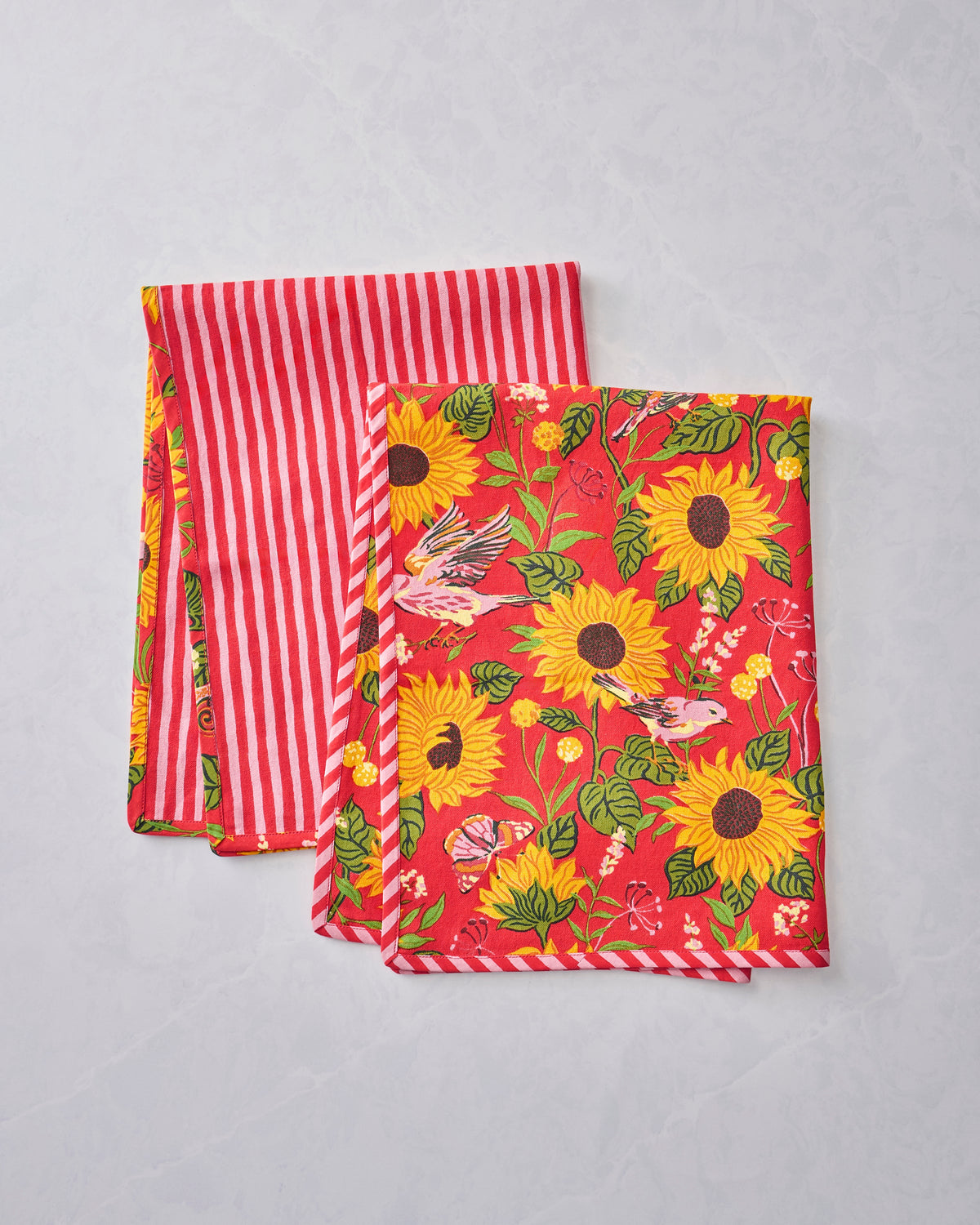 Autumn Sunflowers - Set of 2 Tea Towels - Orange
