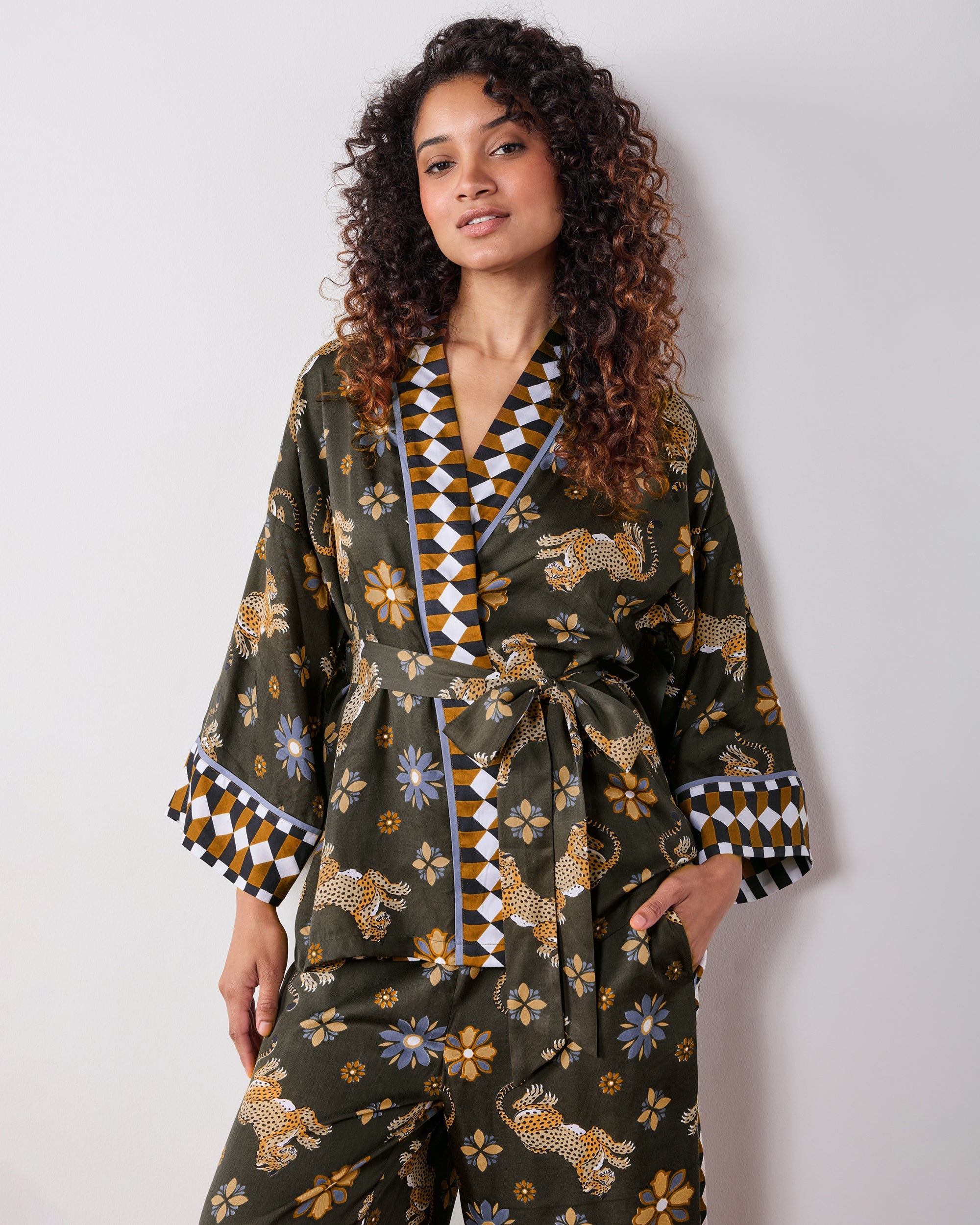 Bagheera Kaleidoscope - Petite Eco Satin Wrap Set - Olive