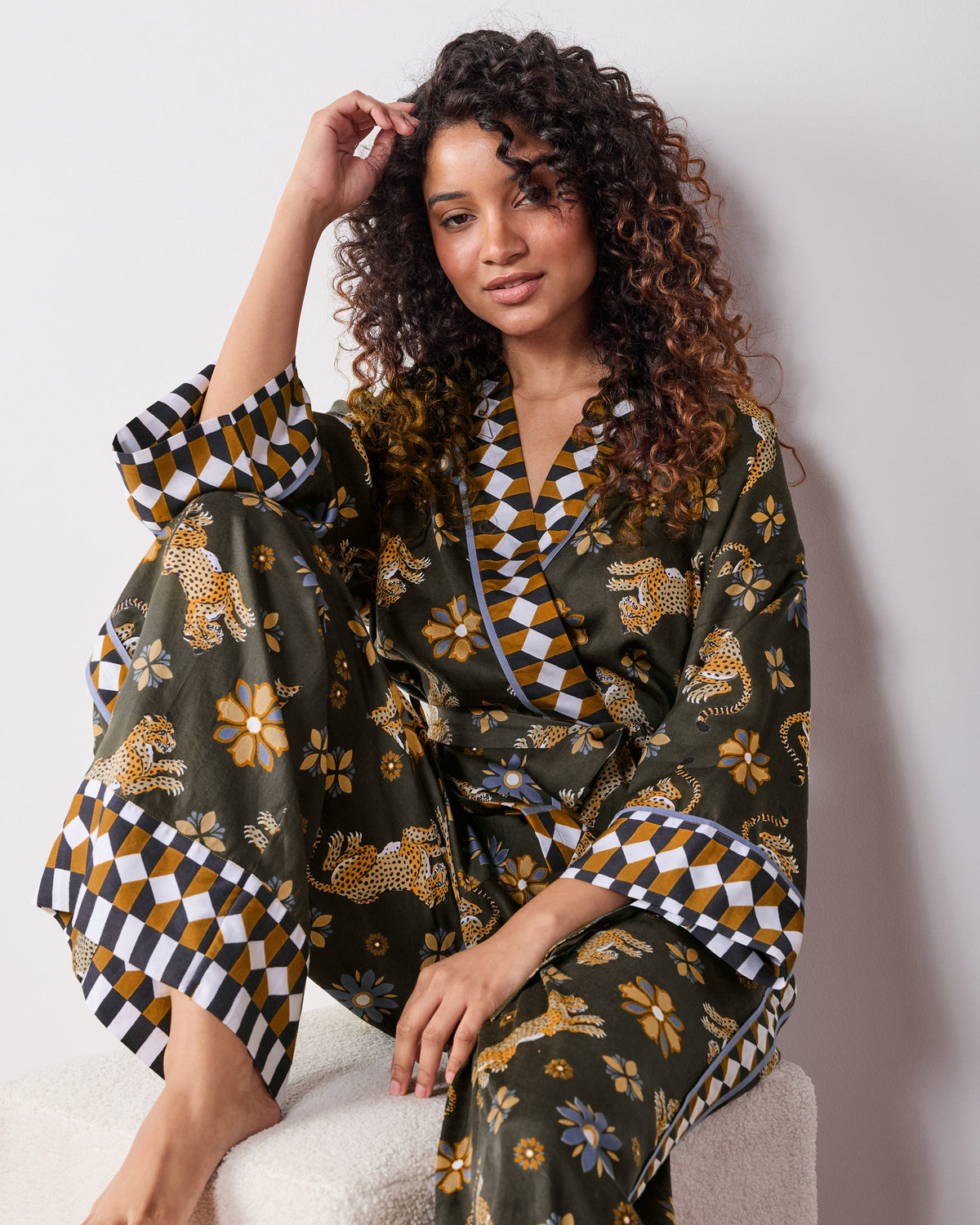 Bagheera Kaleidoscope - Petite Eco Satin Wrap Set - Olive