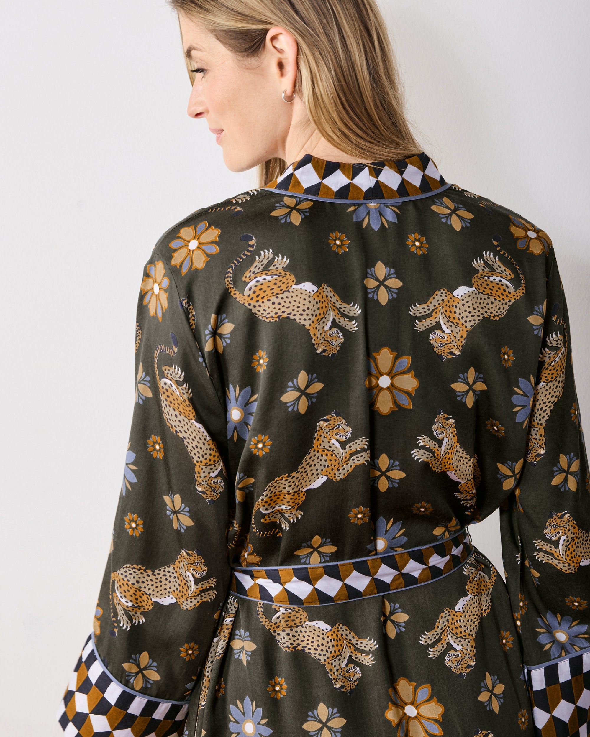 Bagheera Kaleidoscope - Eco Satin Kennedy Caftan - Olive