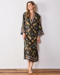 Bagheera Kaleidoscope - Eco Satin Kennedy Caftan - Olive