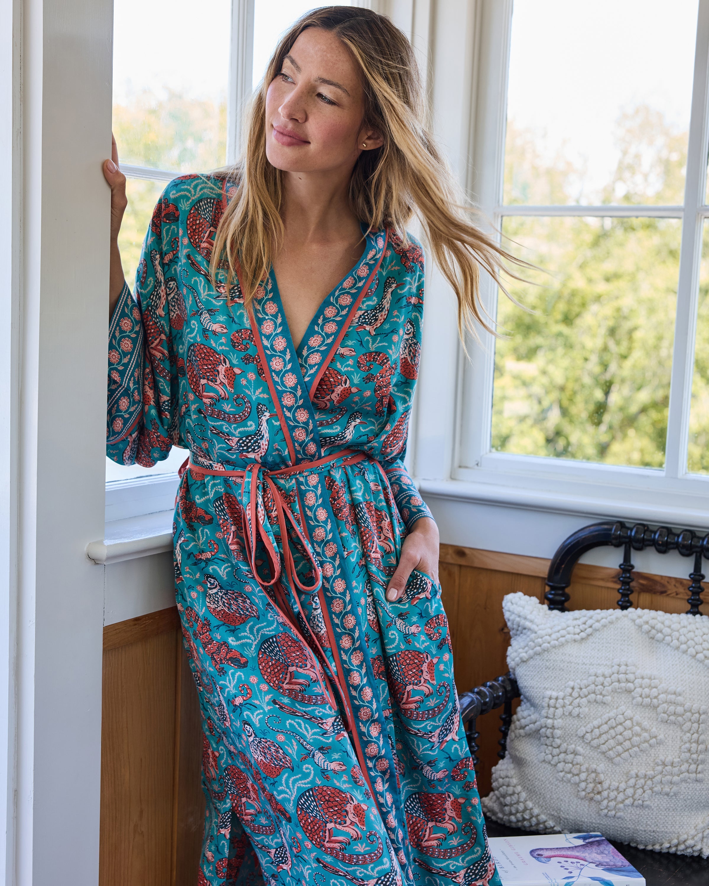 Canyon Critters - Eco Satin Robe & Eye Mask Bundle - Teal