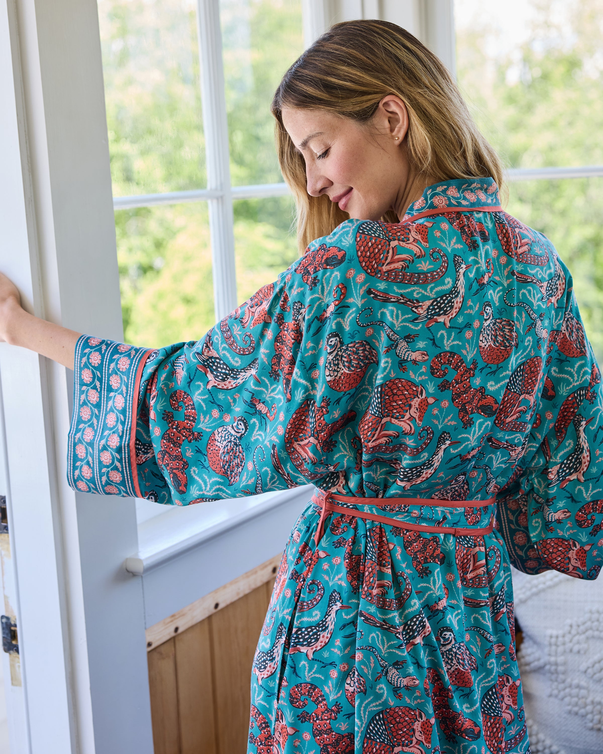 Canyon Critters - Eco Satin Robe & Eye Mask Bundle - Teal