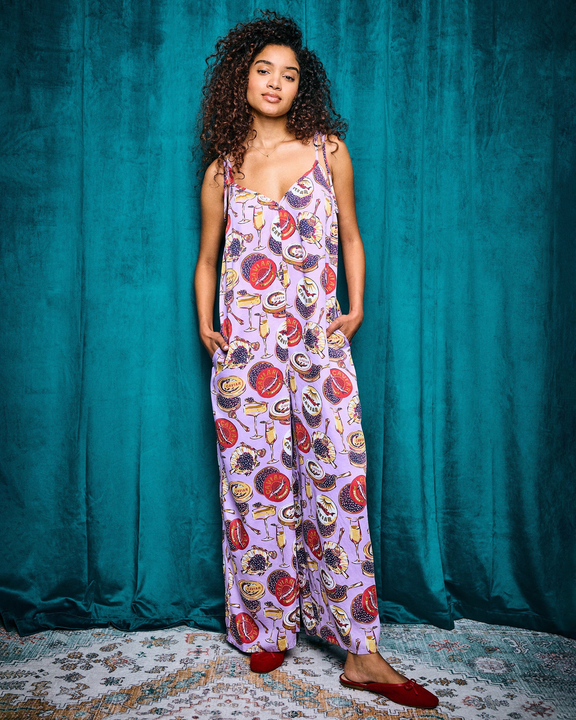 Champagne & Caviar - Eco Satin Jaipur Jumpsuit - Lavender Spritz