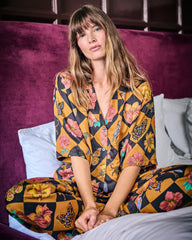 Botanical Checkerboard - Eco Satin Wildest Dreams Set - Caramel