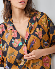Botanical Checkerboard - Eco Satin Wildest Dreams Set - Caramel