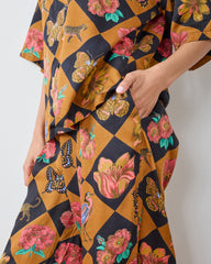 Botanical Checkerboard - Eco Satin Wildest Dreams Set - Caramel