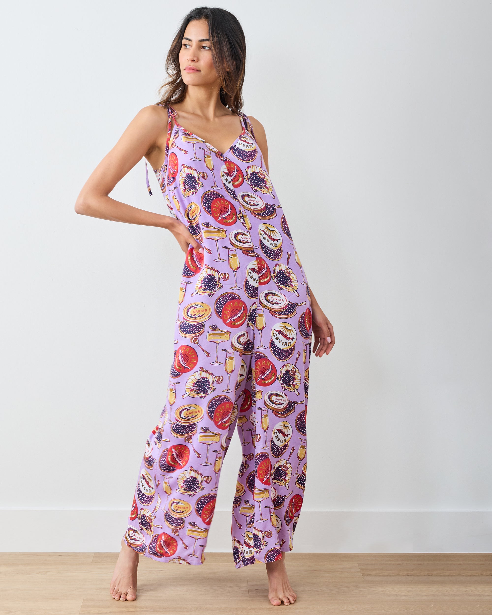 Champagne & Caviar - Eco Satin Jaipur Jumpsuit - Lavender Spritz