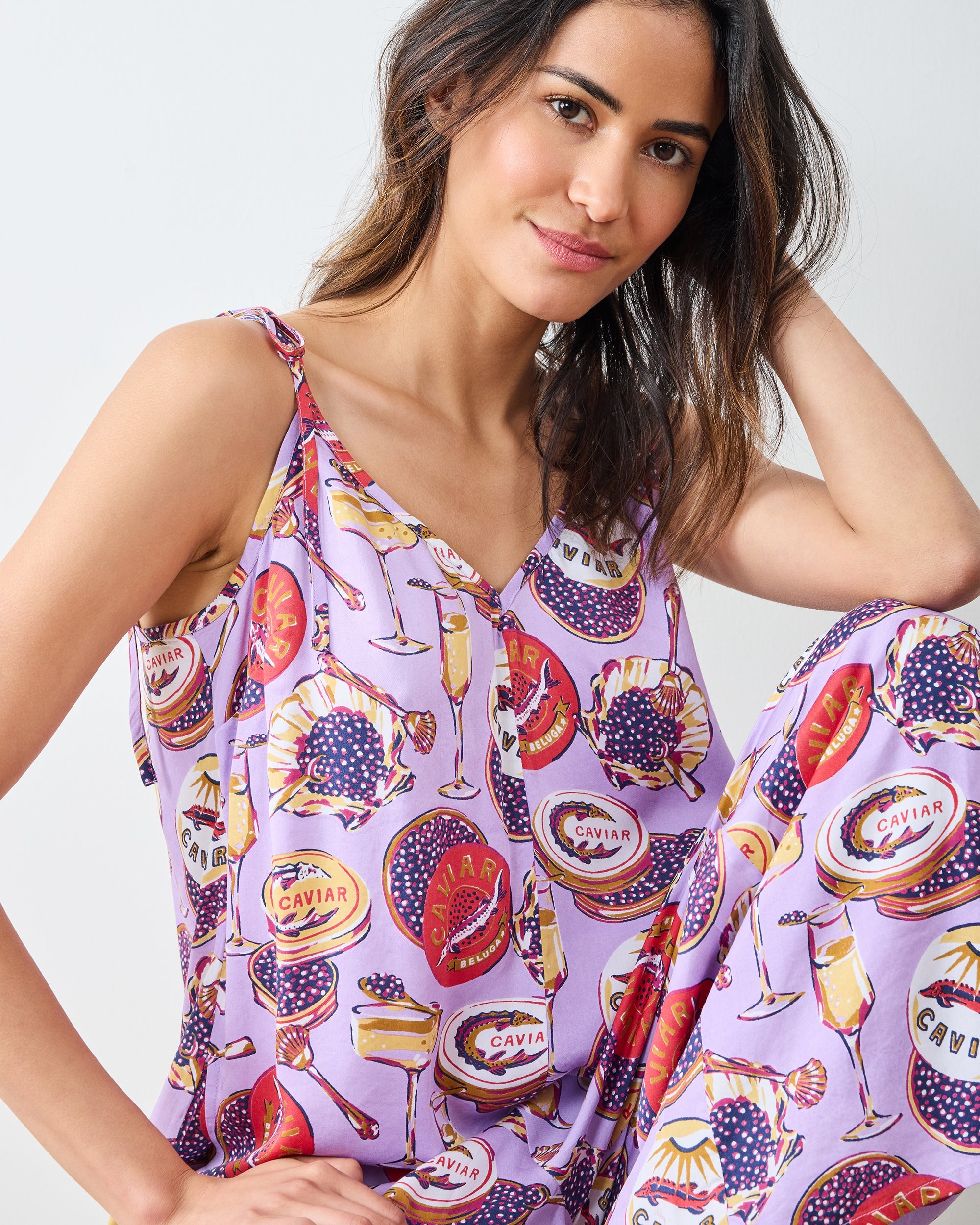 Champagne & Caviar - Eco Satin Jaipur Jumpsuit - Lavender Spritz