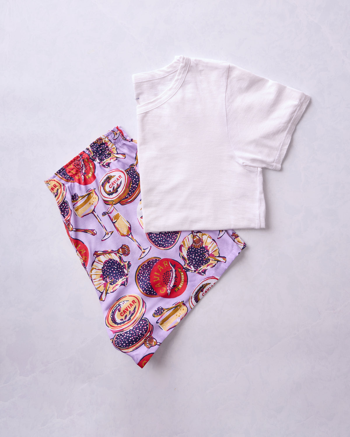 Champagne & Caviar - Eco Satin Boyfriend Boxers & Saturday Tee Bundle - Multi