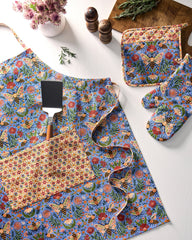 Bee Tapestry - Apron - Delphinium Blue