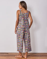 Bee Tapestry - Back To Bed Cropped Pant Set - Delphinium Blue