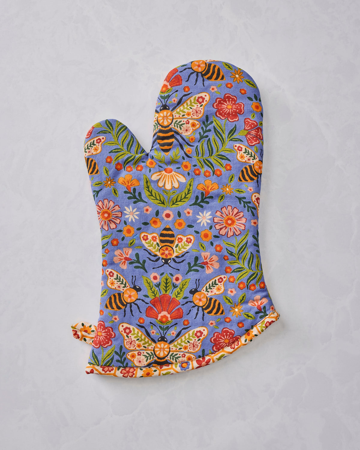 Bee Tapestry - Oven Mitt - Delphinium Blue