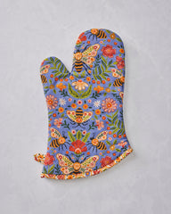 Bee Tapestry - Oven Mitt - Delphinium Blue