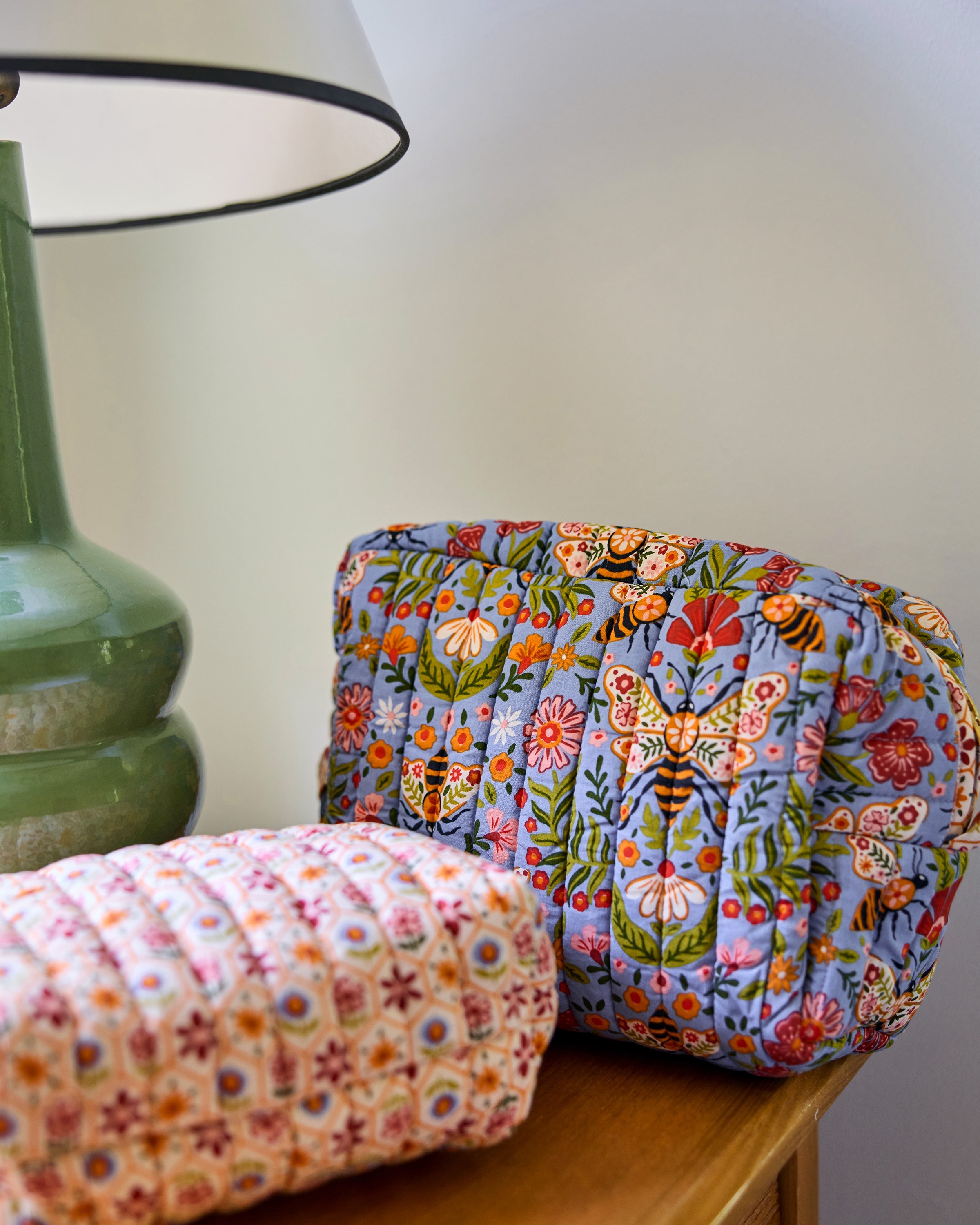 Bee Tapestry - Oversized Pouch Duo - Delphinium Blue