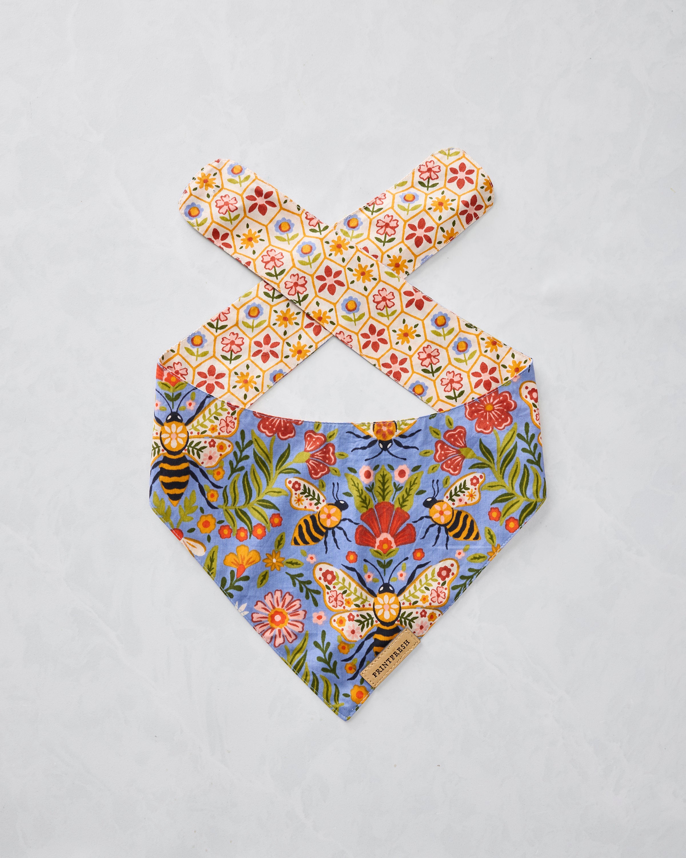 Bee Tapestry - Pet Bandana - Delphinium Blue