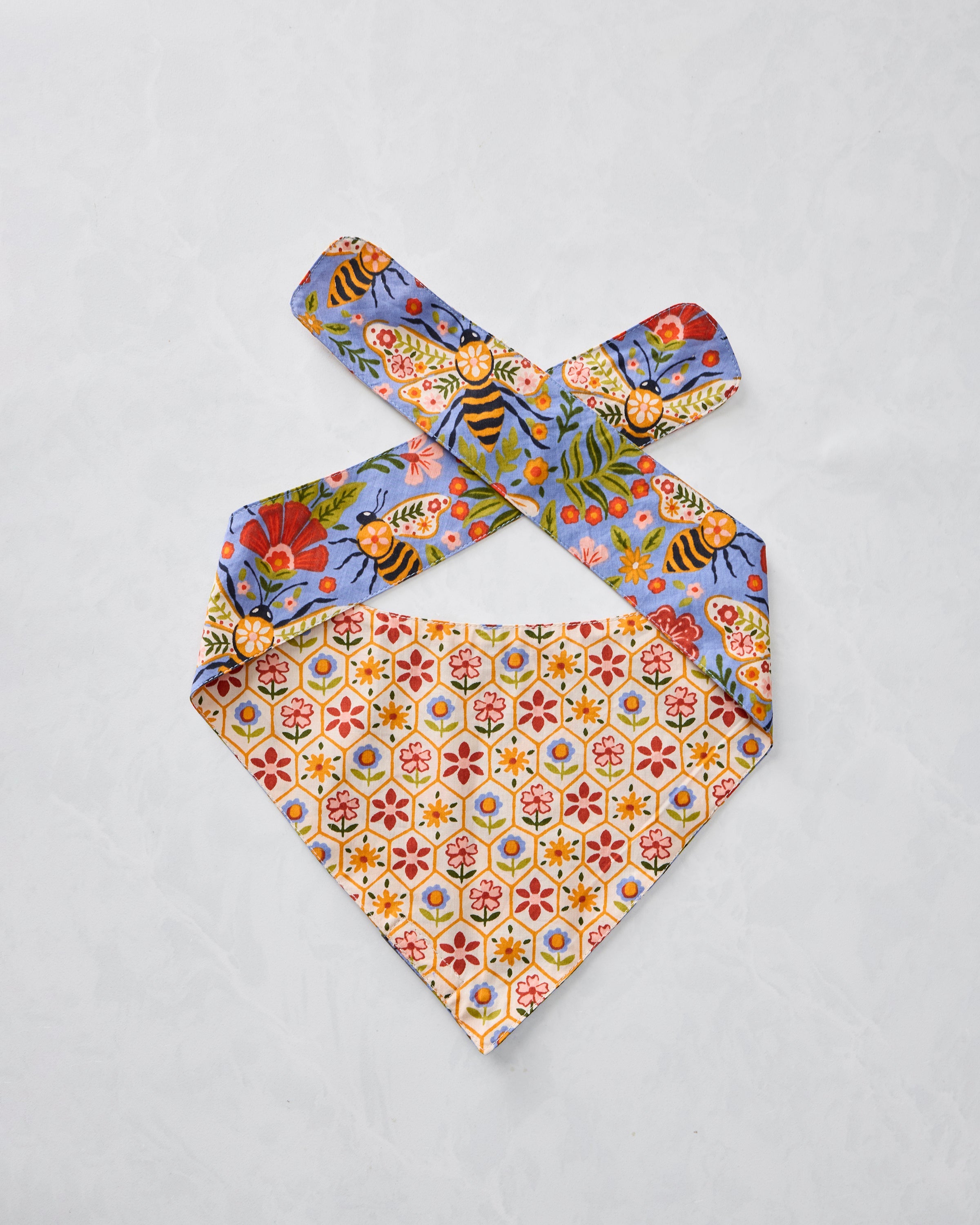 Bee Tapestry - Pet Bandana - Delphinium Blue