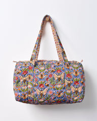 Bee Tapestry - Quilted Duffle Bag - Delphinium Blue