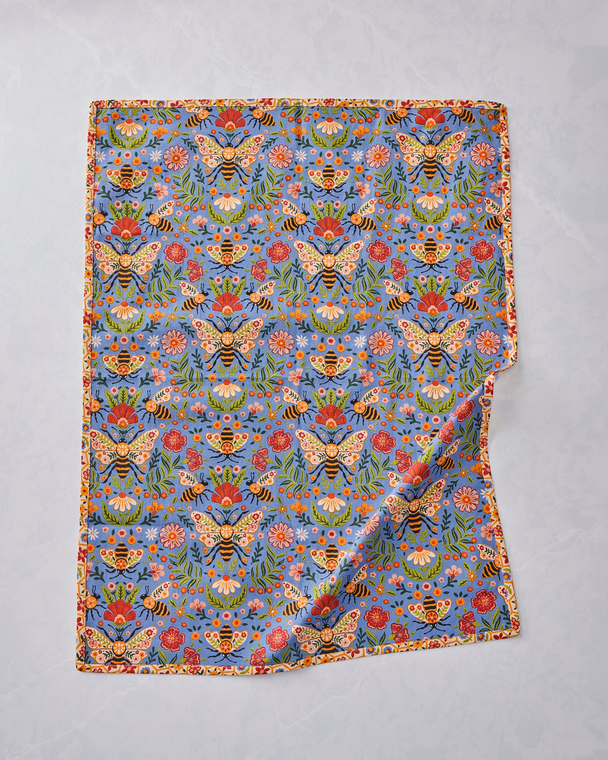 Bee Tapestry - Set of 2 Tea Towels - Delphinium Blue