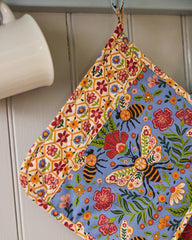 Bee Tapestry - Pot Holder - Delphinium Blue