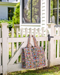 Bee Tapestry - The Traveler Tote - Delphinium Blue