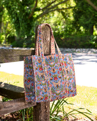 Bee Tapestry - The Traveler Tote - Delphinium Blue