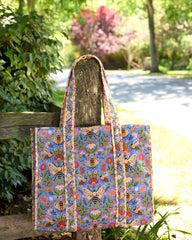 Bee Tapestry - The Traveler Tote - Delphinium Blue