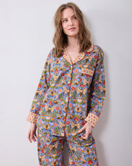Bee Tapestry - Petite Long PJ Set - Delphinium Blue
