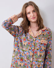 Bee Tapestry - Petite Long PJ Set - Delphinium Blue
