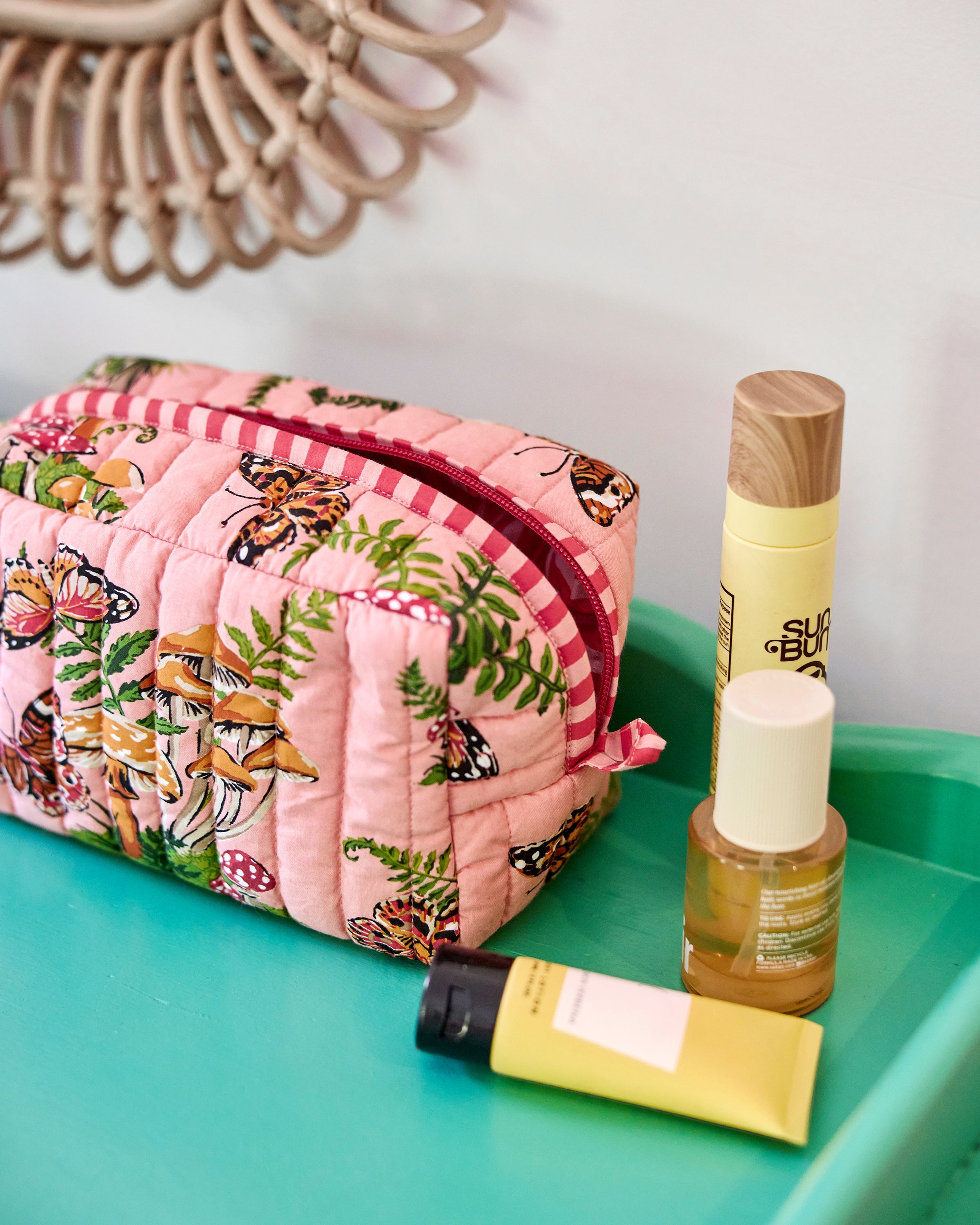 Butterfly Forager - Quilted Pouch - Rosewood