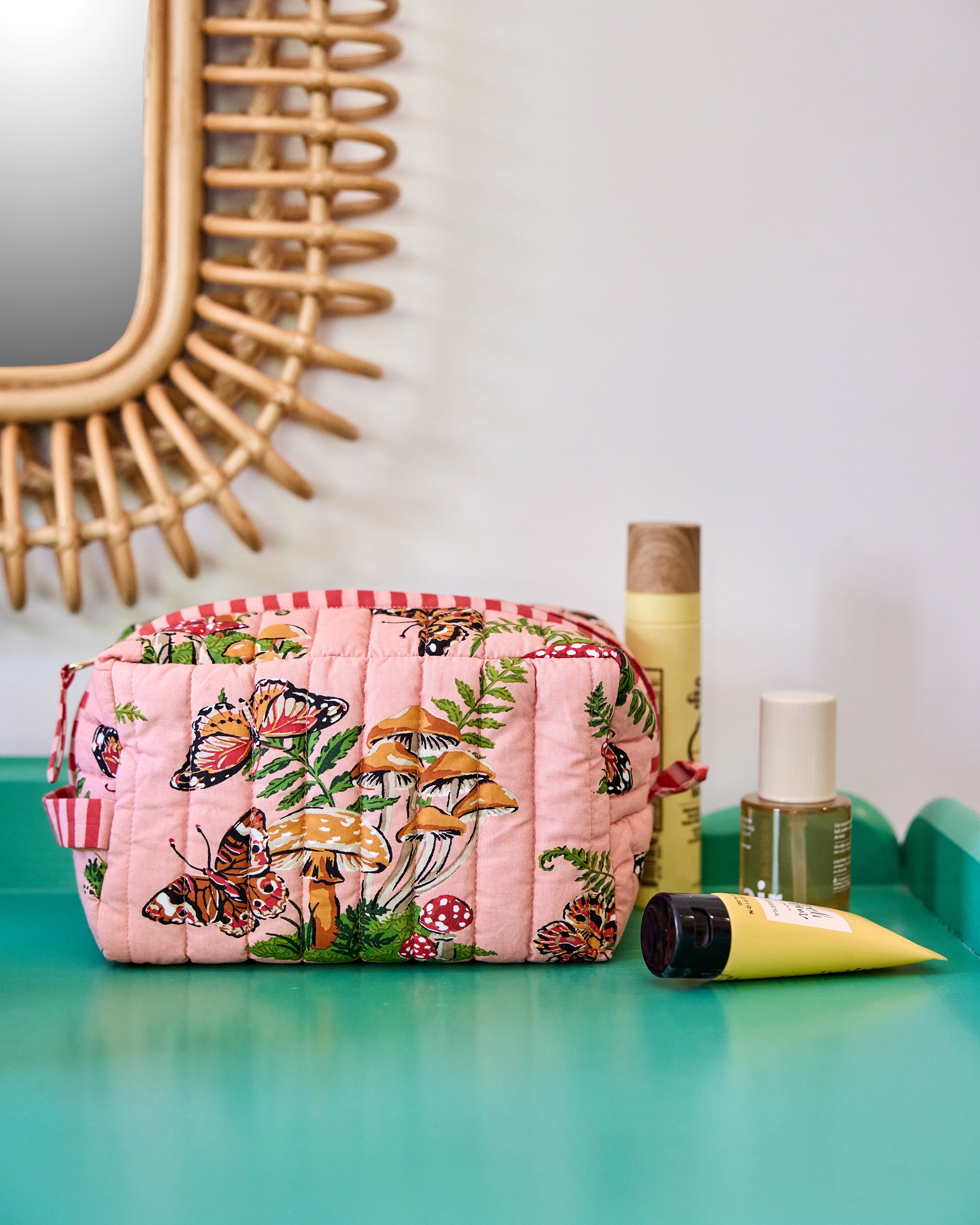 Butterfly Forager - Quilted Pouch - Rosewood