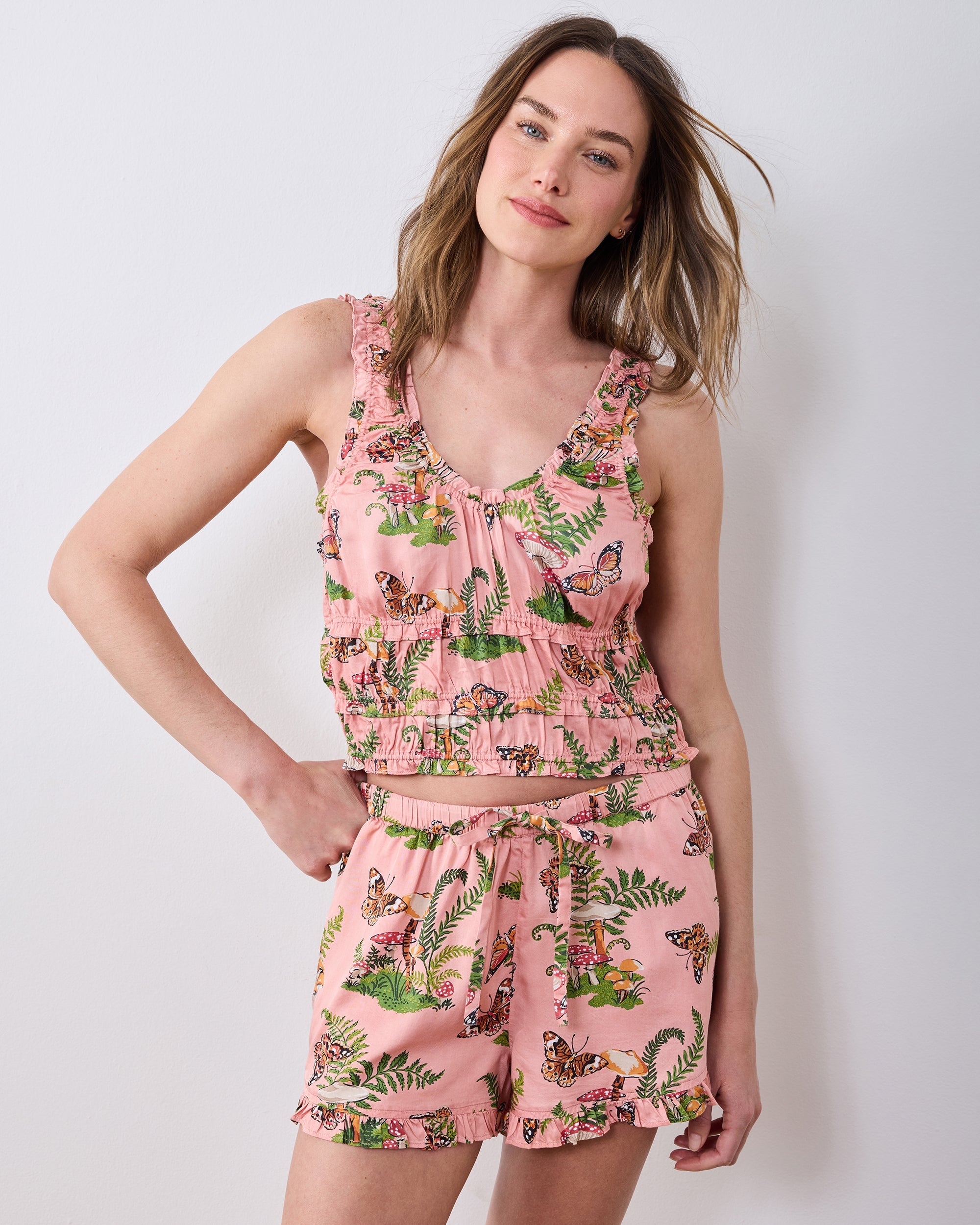 Butterfly Forager - Eco Satin Sadie Short Set - Rosewood