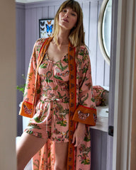 Butterfly Forager - Eco Satin Robe - Rosewood