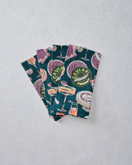 Champagne & Caviar - Dinner Napkins Set of 4 - Peacock Feather