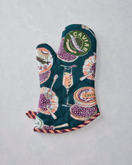 Champagne & Caviar - Oven Mitt - Peacock Feather
