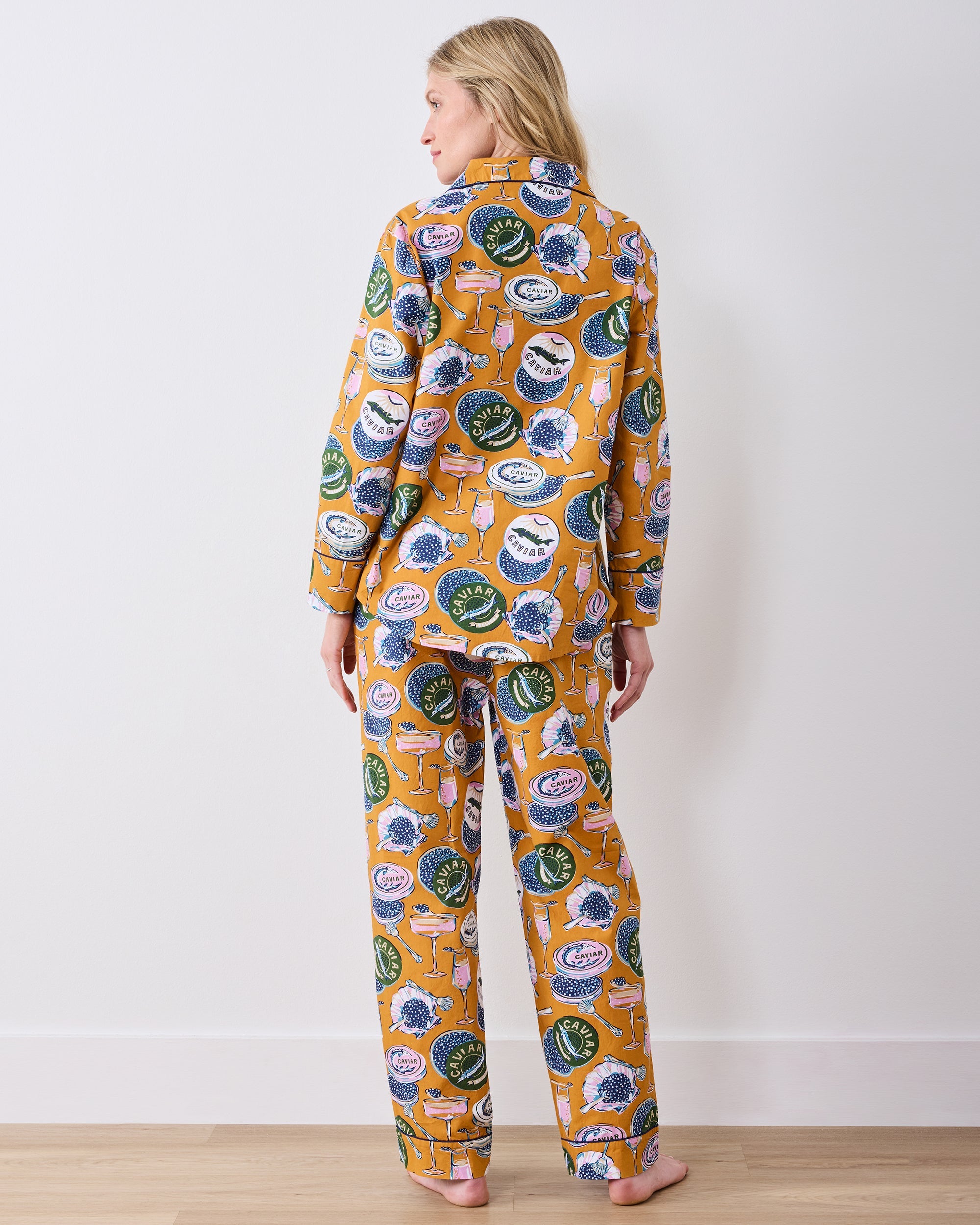 Champagne & Caviar - Petite Long PJ Set - Goldenrod