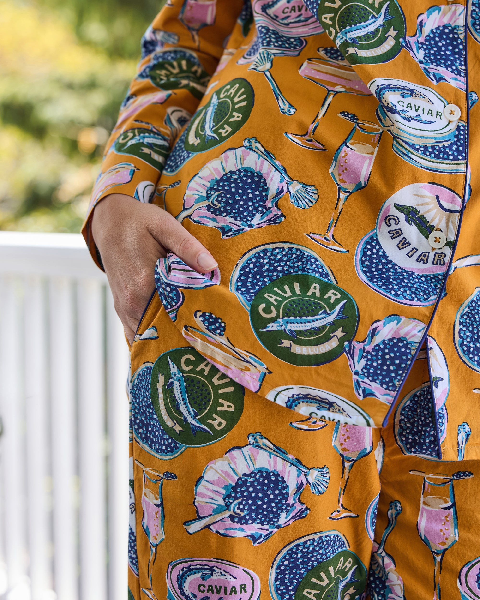 Champagne & Caviar - Long PJ Set - Goldenrod