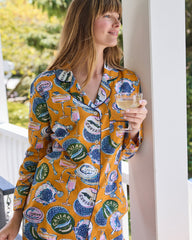 Champagne & Caviar - Long PJ Set - Goldenrod