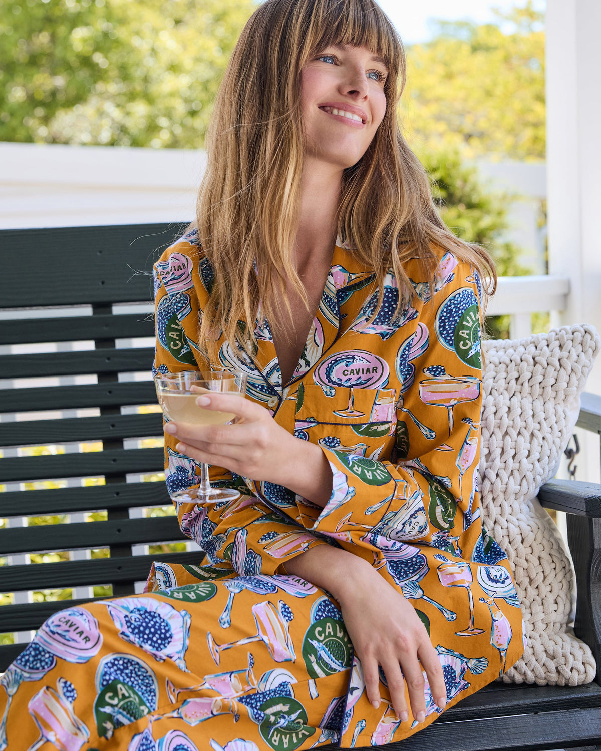 Champagne & Caviar - Petite Long PJ Set - Goldenrod