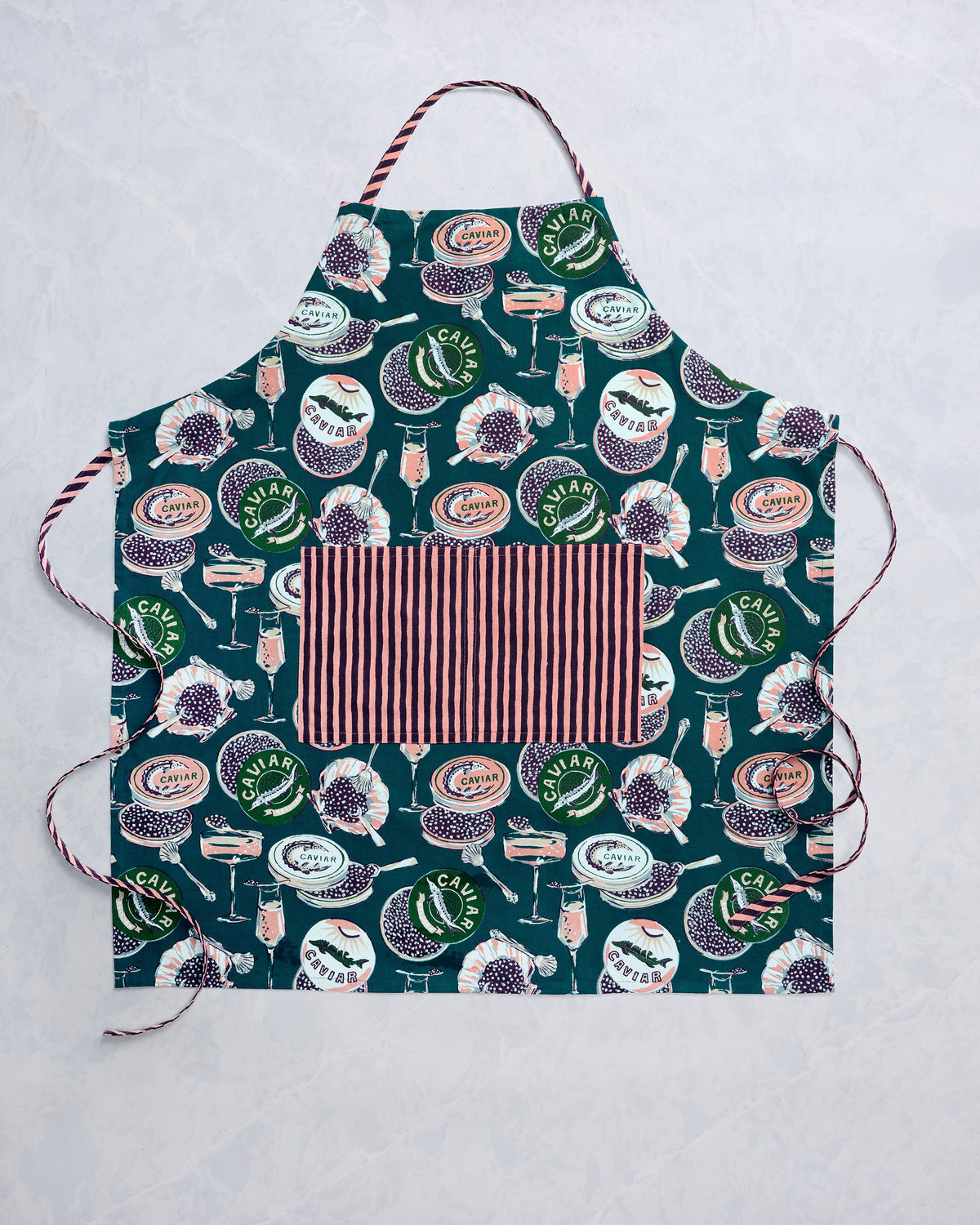 Champagne & Caviar - Apron - Peacock Feather