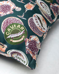 Champagne & Caviar - Eco Satin Pillowcase - Peacock Feather
