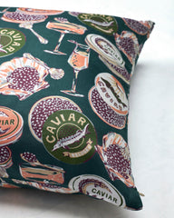 Champagne & Caviar - Eco Satin Pillowcase - Peacock Feather