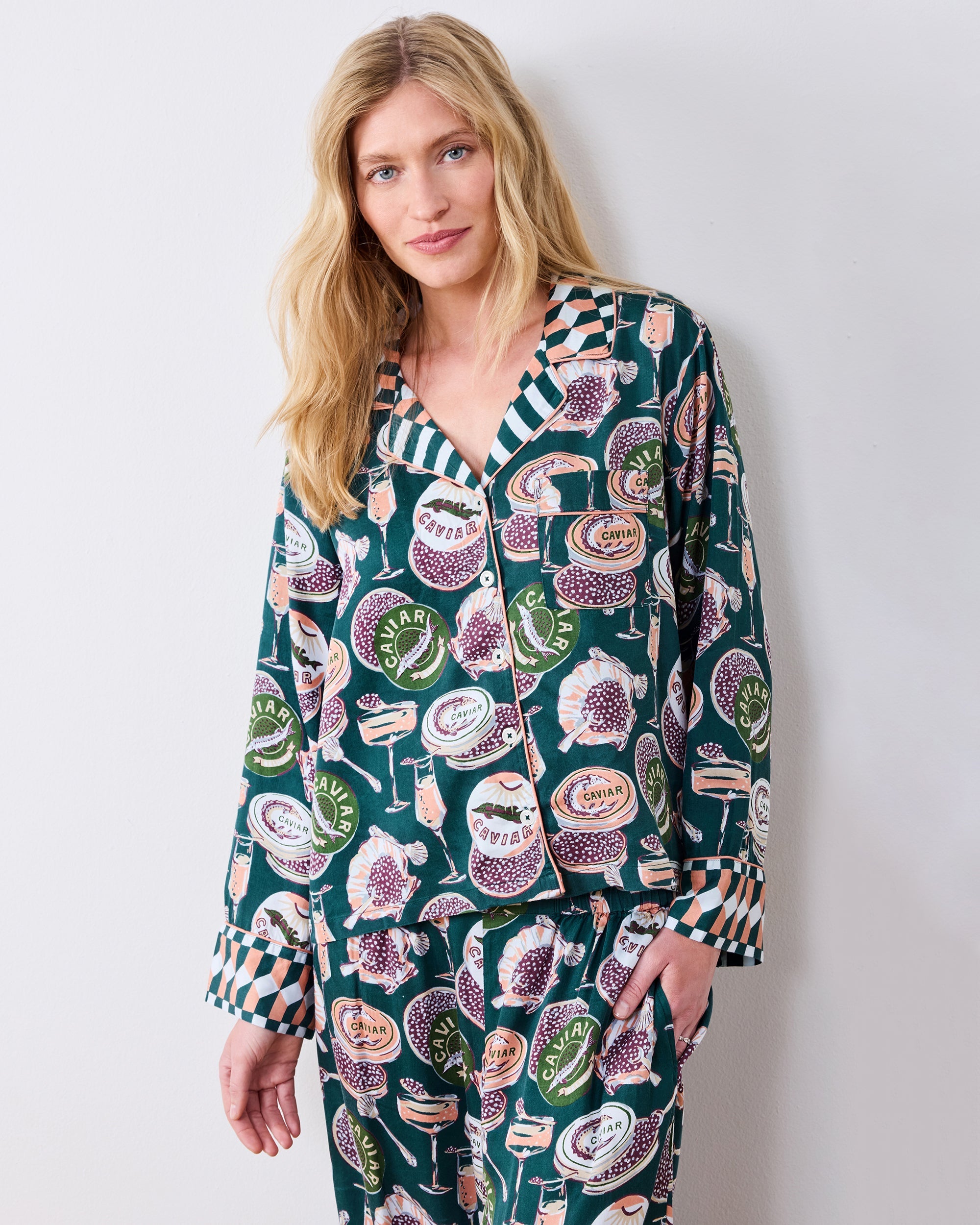Champagne & Caviar - Petite Eco Satin Soho Set - Peacock Feather