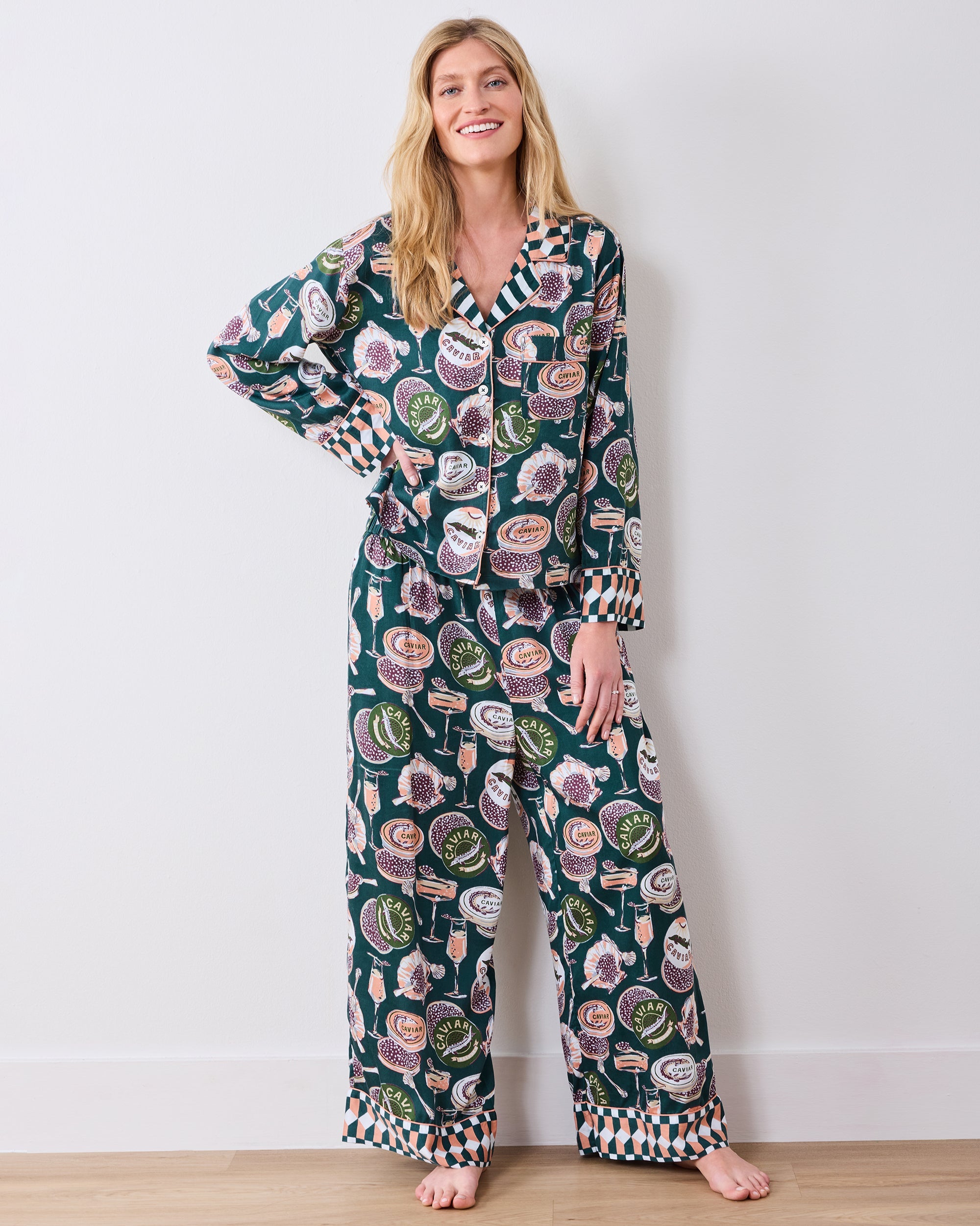 Champagne & Caviar - Eco Satin Soho Set - Peacock Feather