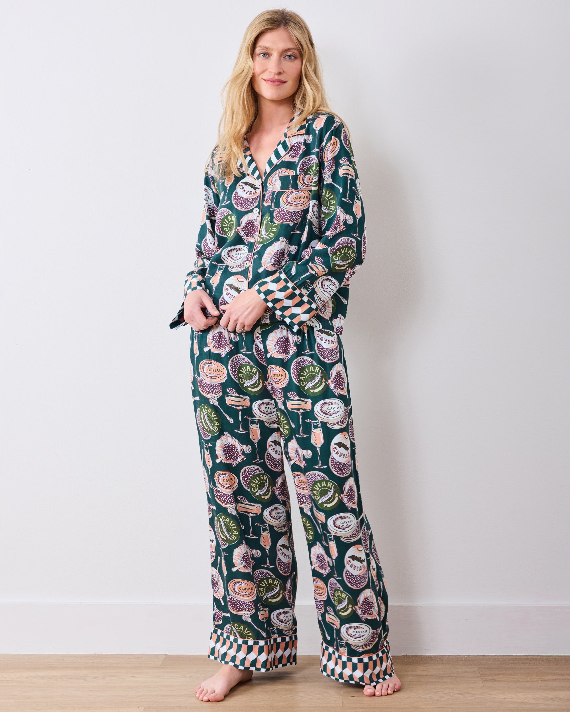 Champagne & Caviar - Eco Satin Soho Set - Peacock Feather