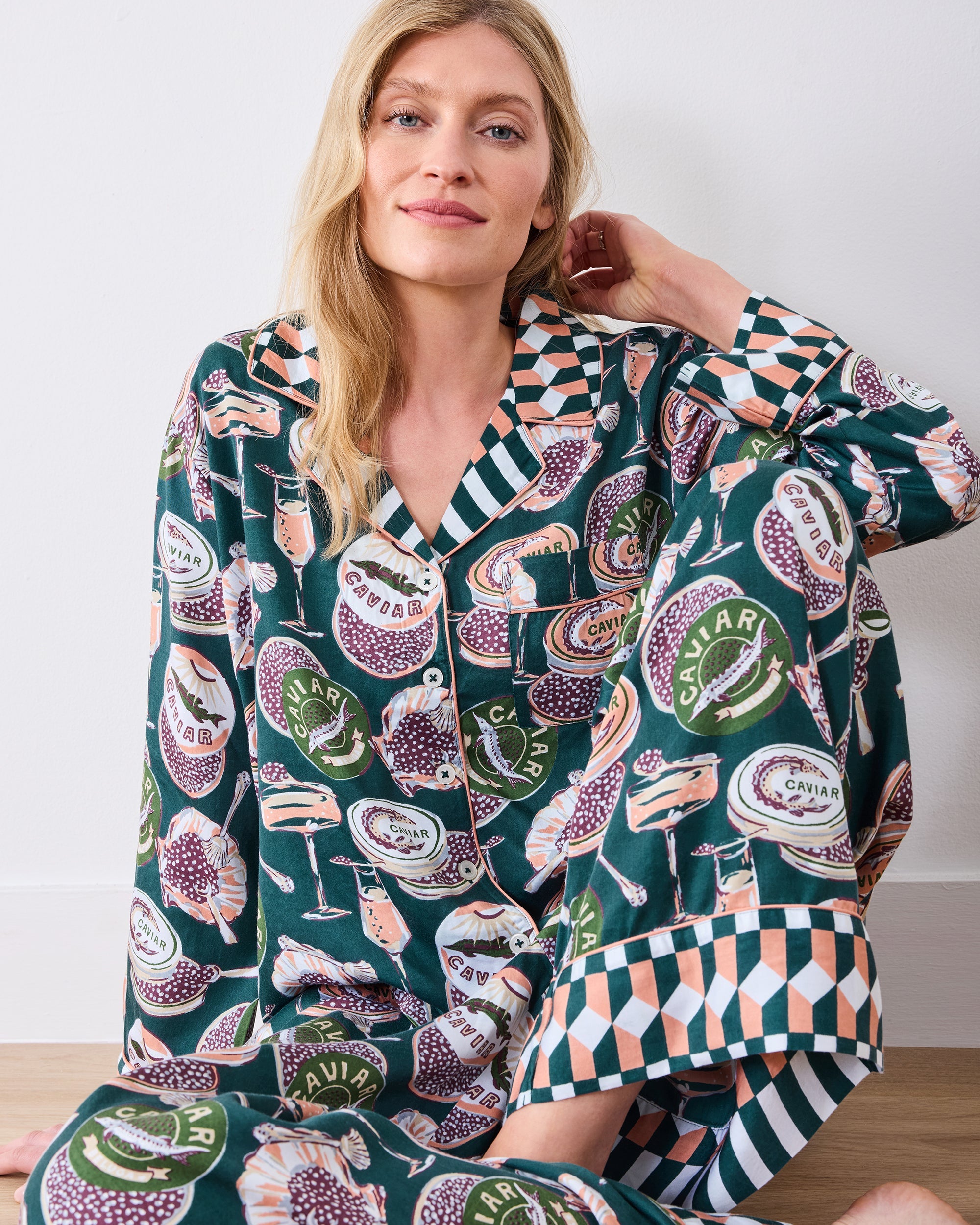 Champagne & Caviar - Petite Eco Satin Soho Set - Peacock Feather