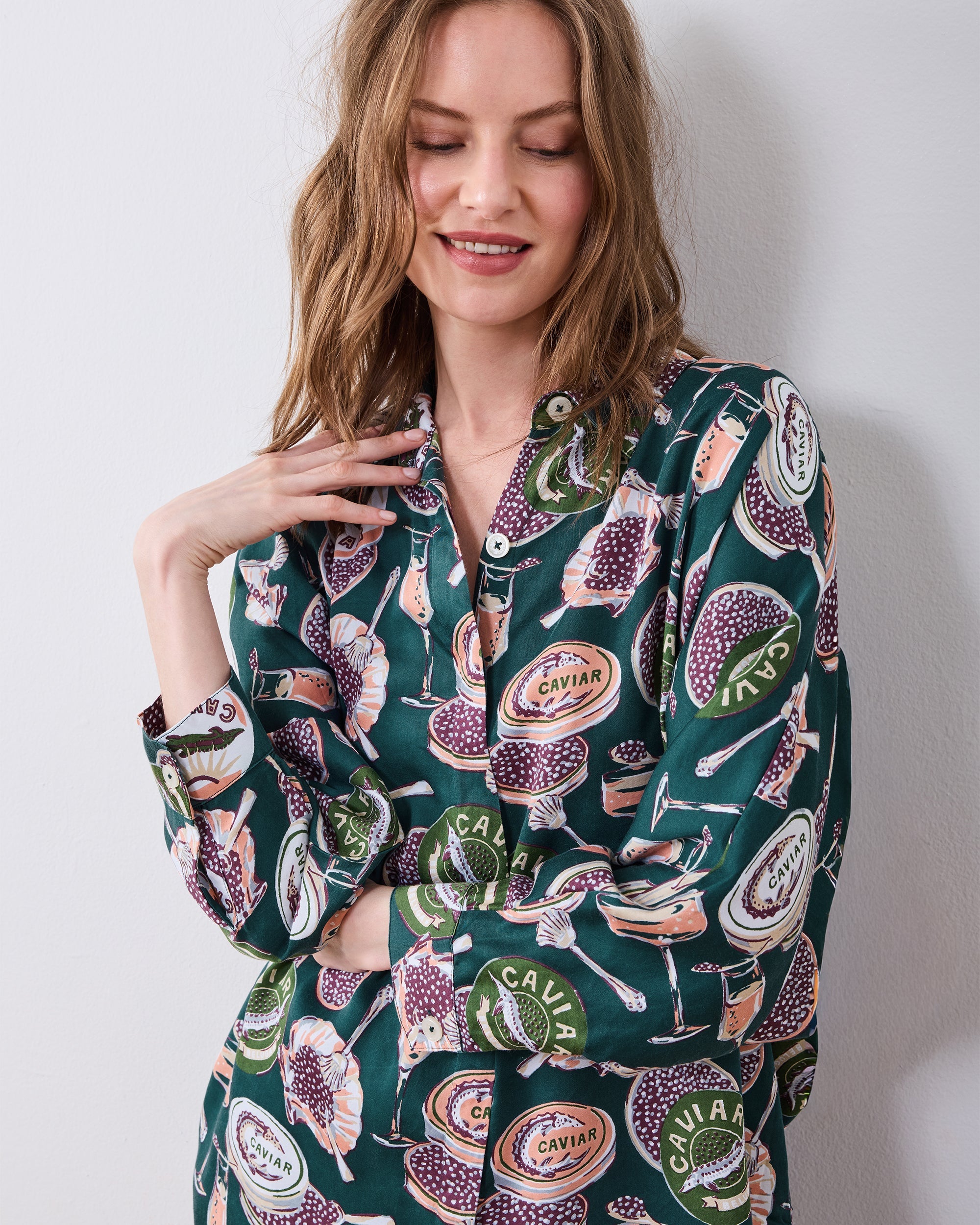 Champagne & Caviar - Petite Eco Satin Stevie Set - Peacock Feather