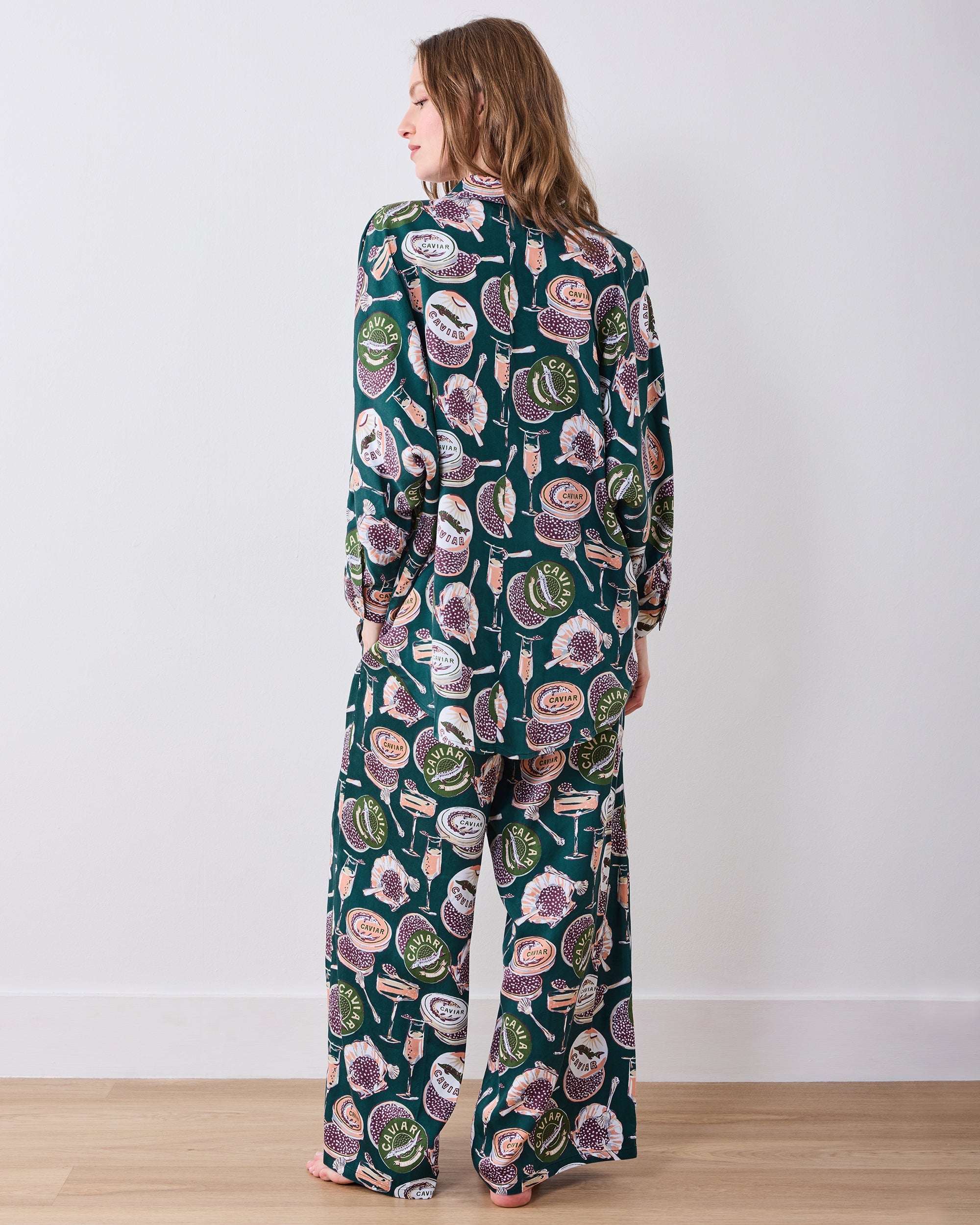 Champagne & Caviar - Eco Satin Stevie Set - Peacock Feather