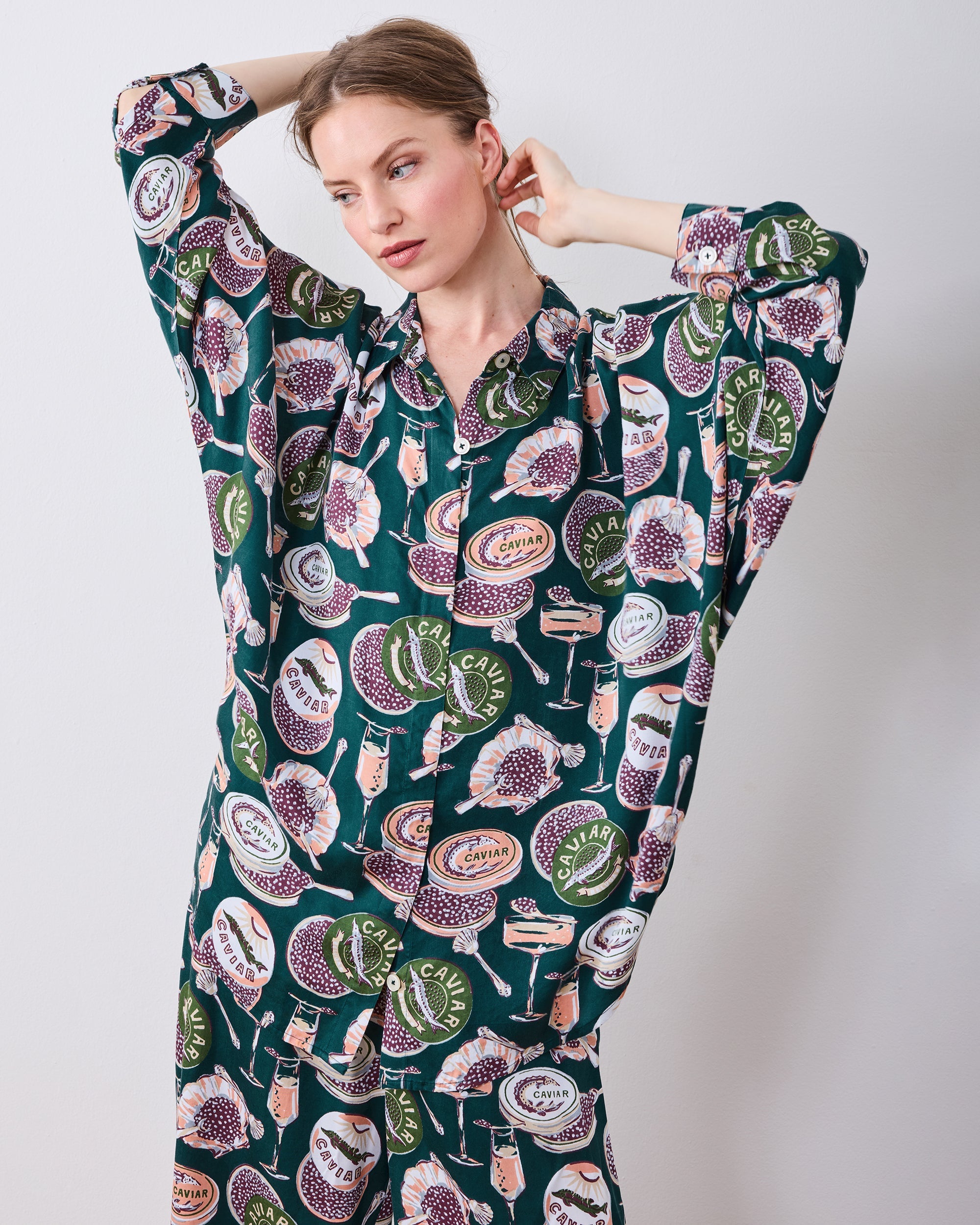 Champagne & Caviar - Petite Eco Satin Stevie Set - Peacock Feather